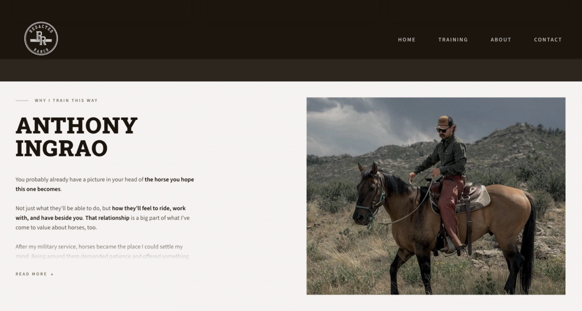 Redacted Ranch desktop homepage