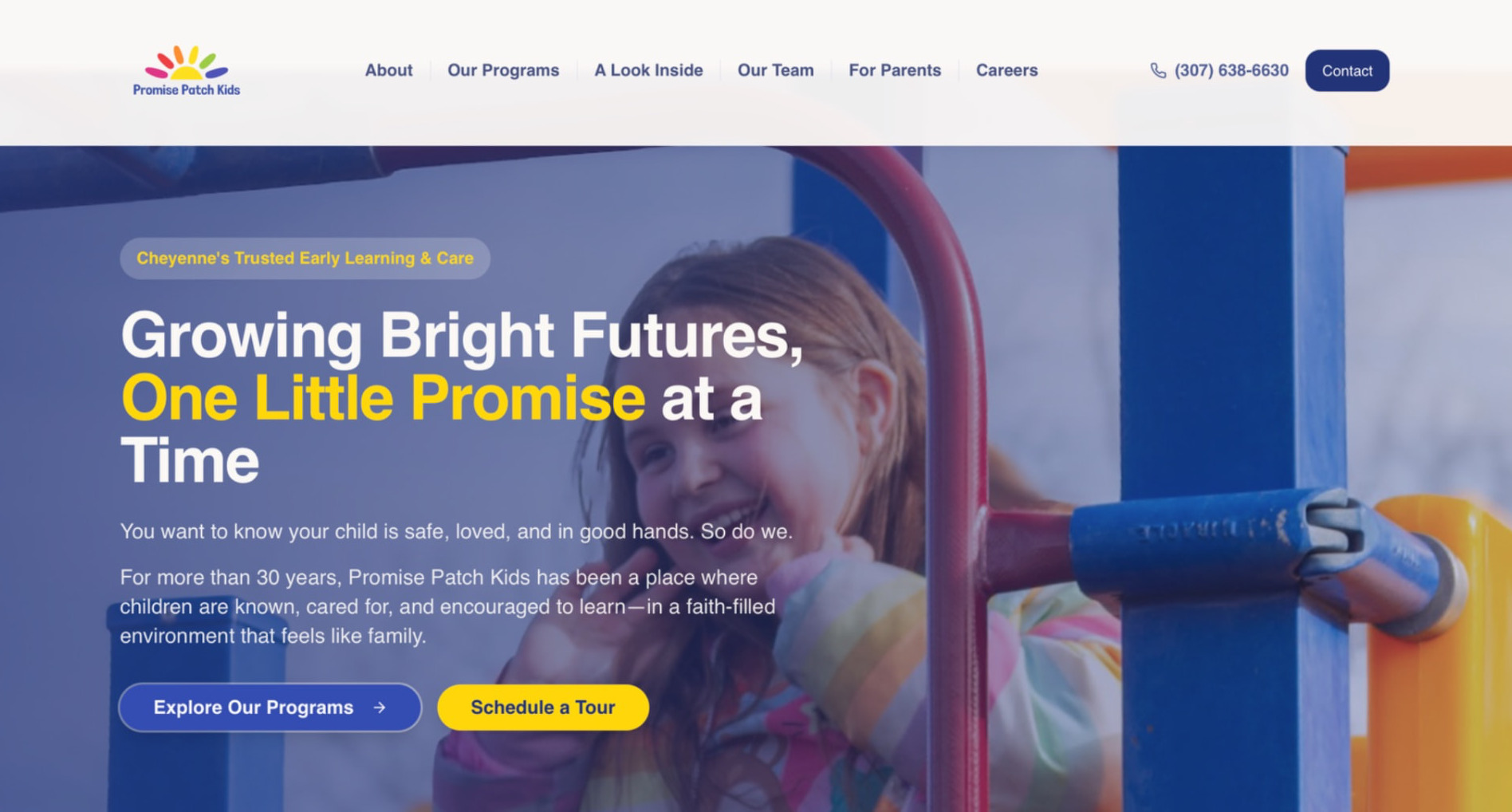 Promise Patch Kids desktop homepage